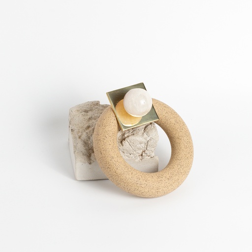 ARGOLA SOLARI - ÁGATA BRANCA Argola Solari - Imagem 1