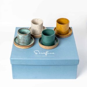 Jogo de 4 copos de Café Porto com pires